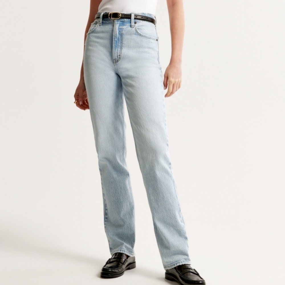 Abercrombie & Fitch Ultra High Rise 90 Straight Jeans - Light